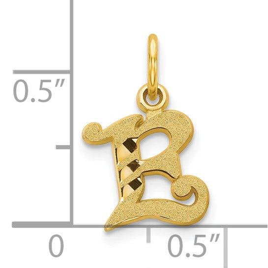 10kt Yellow Gold Initial E Charm