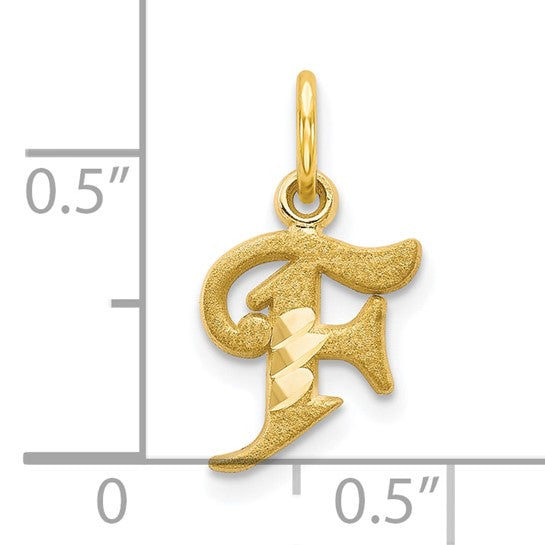 10kt Yellow Gold Initial F Charm