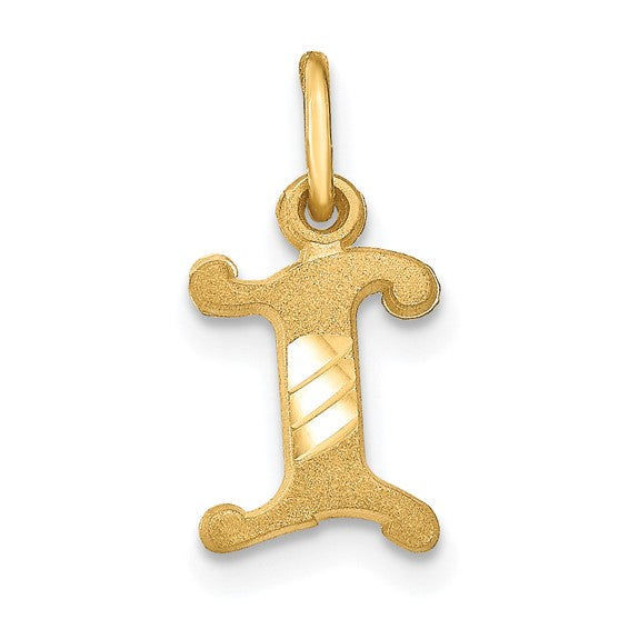 10kt Yellow Gold Initial I Charm