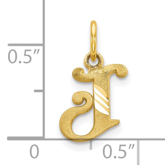 10kt Yellow Gold Initial J Charm
