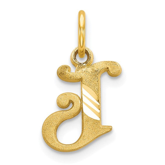 10kt Yellow Gold Initial J Charm