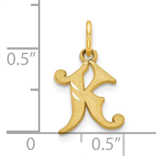10kt Yellow Gold Initial K Charm
