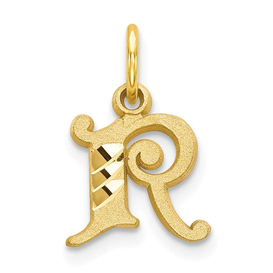 10kt Yellow Gold Initial R Charm