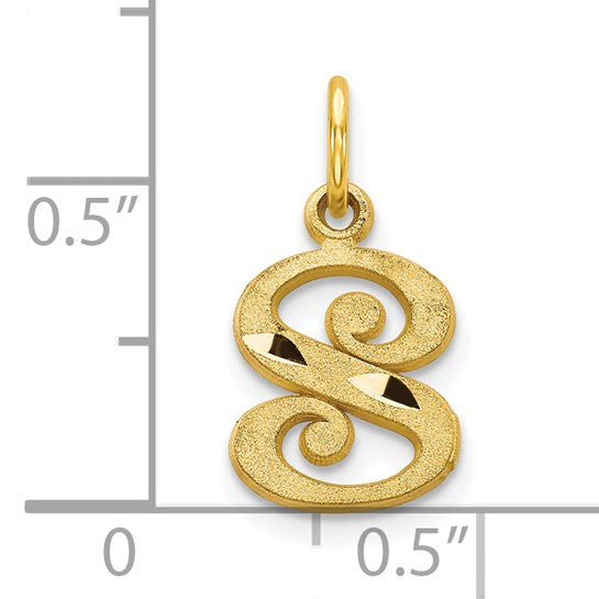 10kt Yellow Gold Initial S Charm