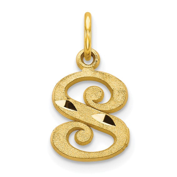 10kt Yellow Gold Initial S Charm