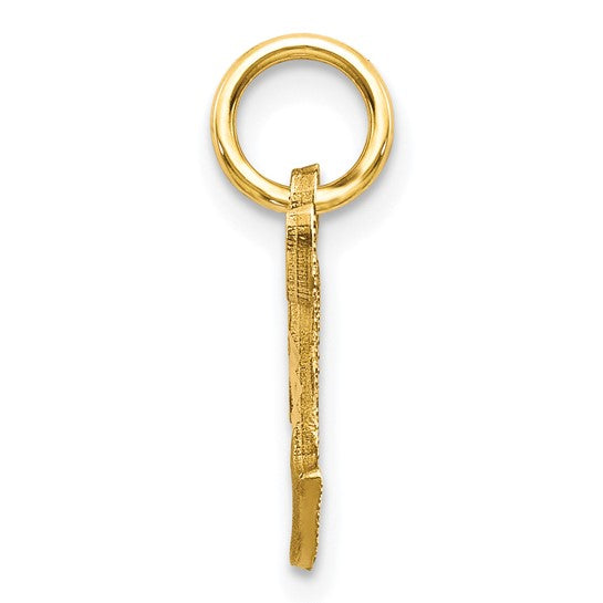 10kt Yellow Gold Initial T Charm