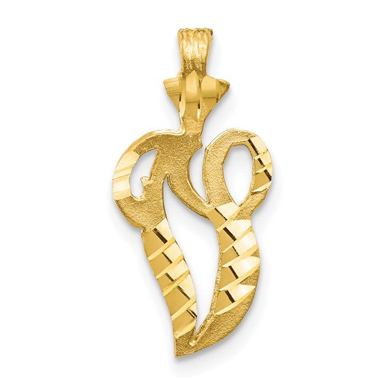 10kt Yellow Gold Initial V Pendant