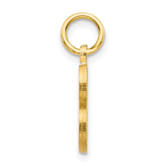 10kt Yellow Gold Satin Diamond-cut Initial B Charm
