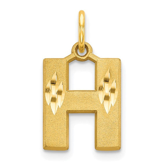 10kt Yellow Gold Initial H Charm