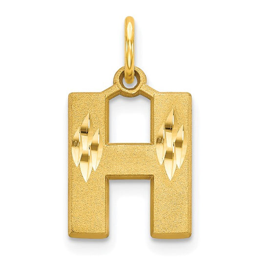 10kt Yellow Gold Initial H Charm