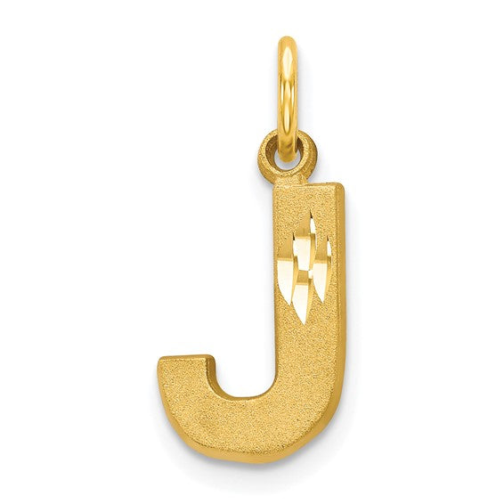 10kt Yellow Gold Initial J Charm