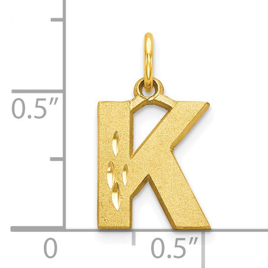 10kt Yellow Gold Initial K Charm