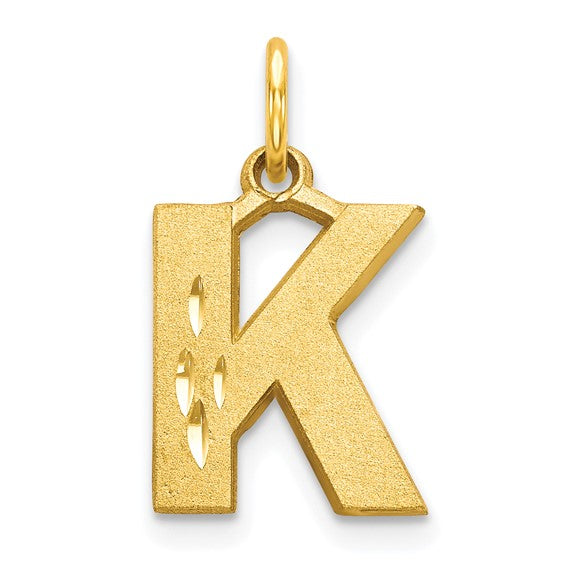 10kt Yellow Gold Initial K Charm
