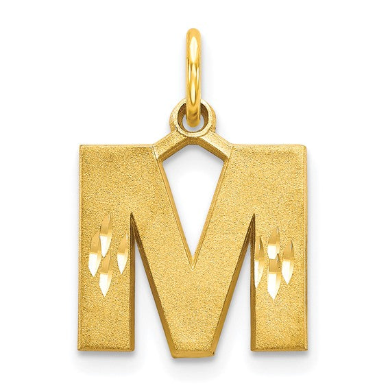 10kt Yellow Gold Initial M Charm