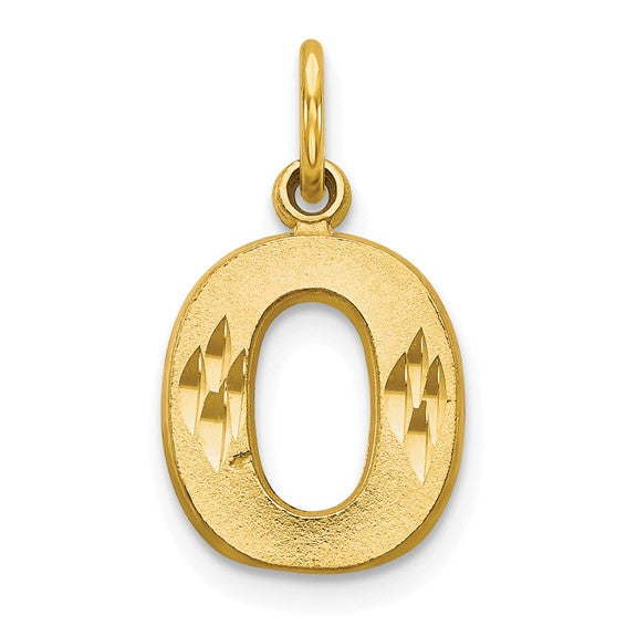 10kt Yellow Gold Initial O Charm