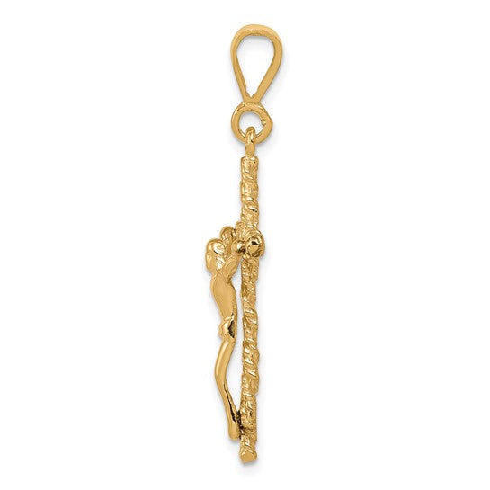 10kt Yellow Gold Solid Polished Crucifix Pendant