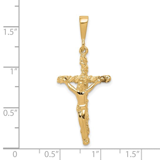 10kt Yellow Gold Solid Polished Crucifix Pendant