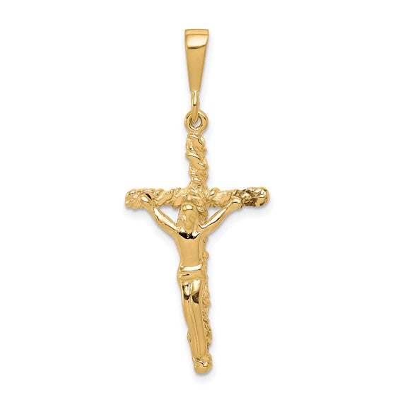 10kt Yellow Gold Solid Polished Crucifix Pendant