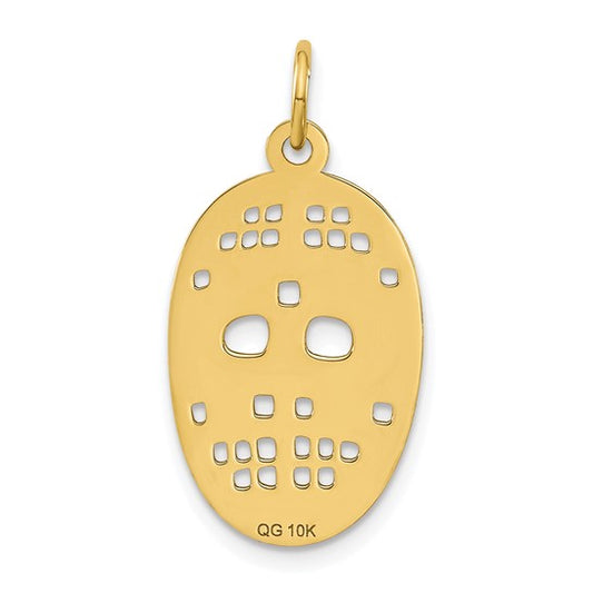 10kt Yellow Gold Hockey Mask Charm