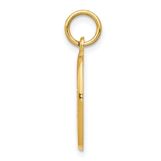 10kt Yellow Gold Solid Satin Polished St. Christopher Pendant