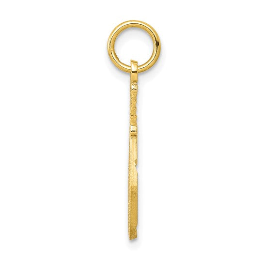 10kt Yellow Gold Solid Racquetball Racquet Charm