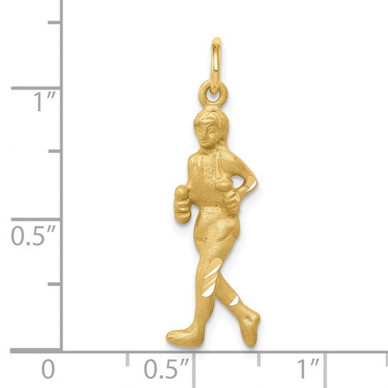 10kt Yellow Gold Solid Runner Charm