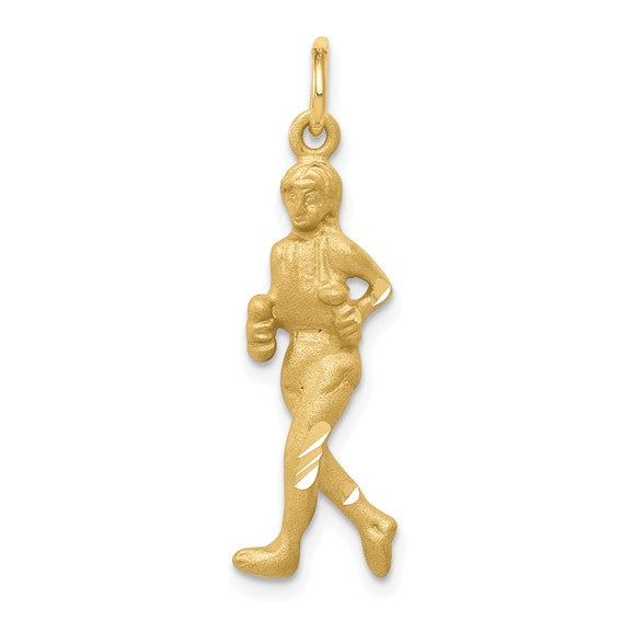 10kt Yellow Gold Solid Runner Charm