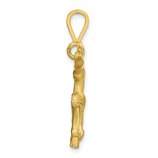 10kt Yellow Gold Solid Gymnast Charm