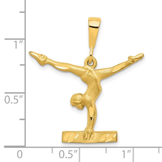 10kt Yellow Gold Solid Gymnast Charm