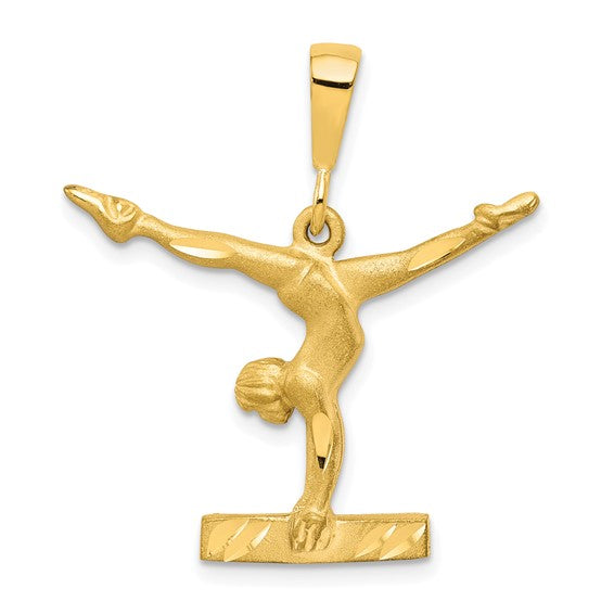 10kt Yellow Gold Solid Gymnast Charm