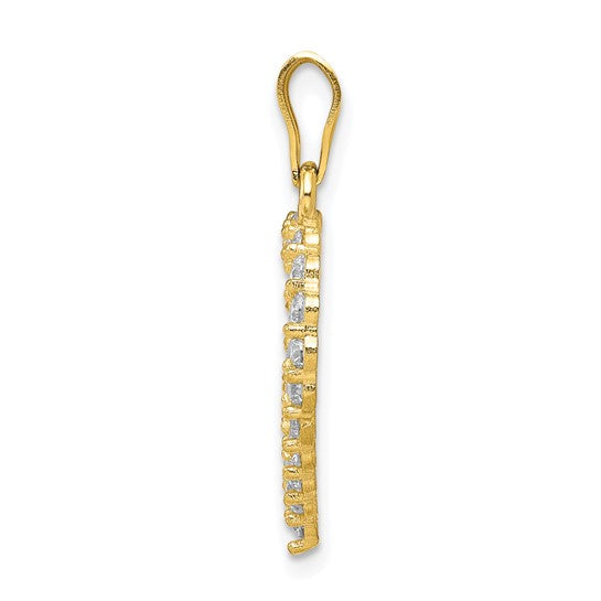 10kt Yellow Gold CZ Heart Pendant