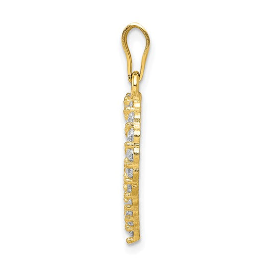 10kt Yellow Gold CZ Heart Pendant