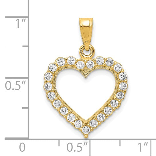 10kt Yellow Gold CZ Heart Pendant