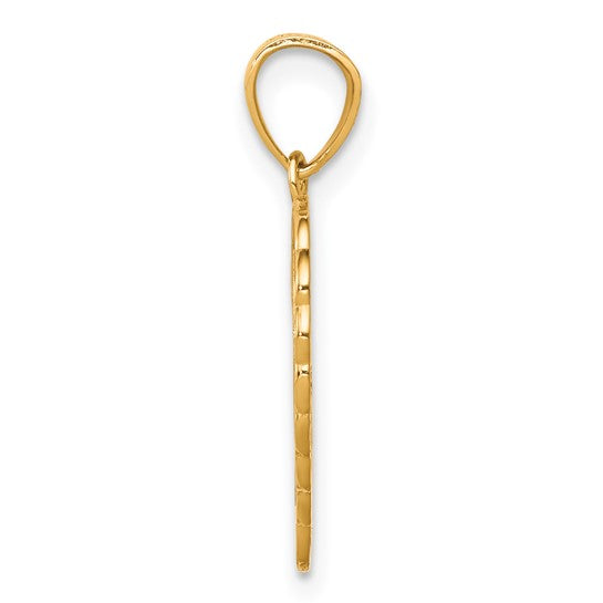 10KT Yellow Gold w/ Rhodium LOVE Heart Charm
