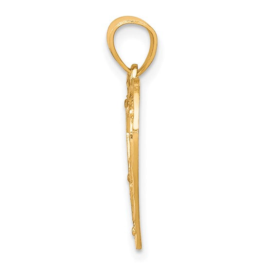 10kt Yellow Gold & Rhodium MOM Heart Charm