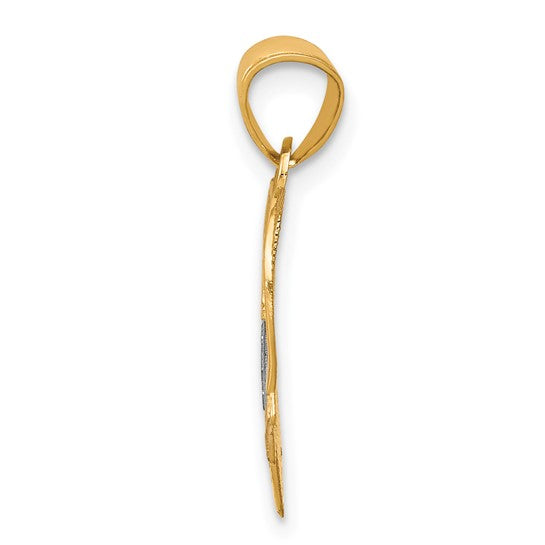 10kt Yellow Gold w/Rhodium #1 WIFE Heart Charm