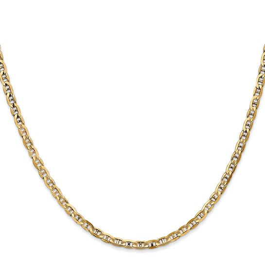 10kt Yellow Gold 3mm Concave Anchor Chain