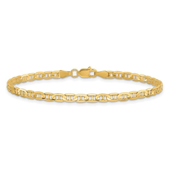 10kt Yellow Gold 3mm Concave Anchor Chain