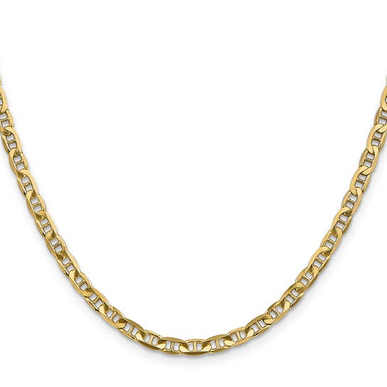 10kt Yellow Gold 3.75mm Concave Anchor Chain