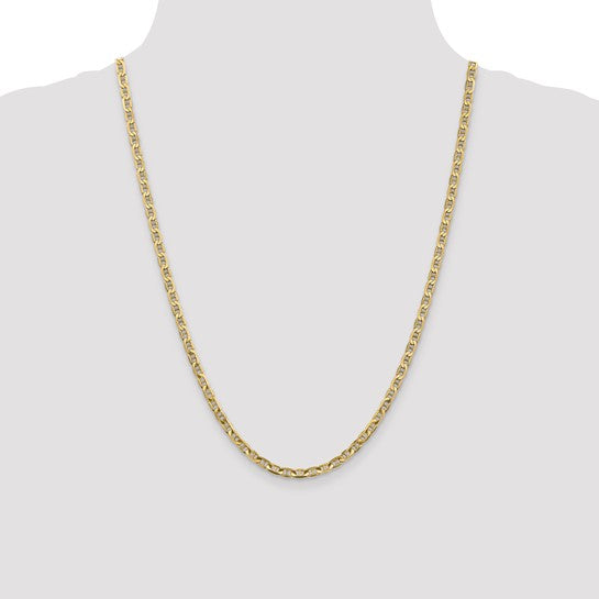 10kt Yellow Gold 3.75mm Concave Anchor Chain