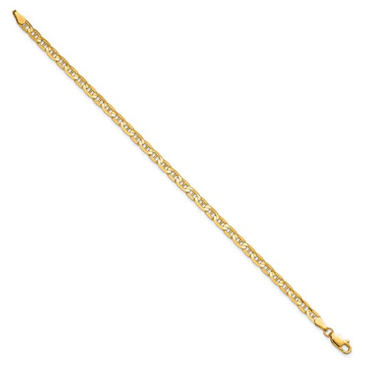 10kt Yellow Gold 3.75mm Concave Anchor Chain