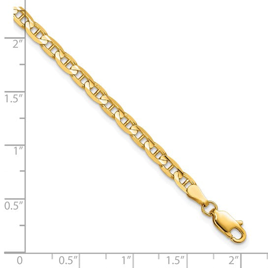 10kt Yellow Gold 3.75mm Concave Anchor Chain