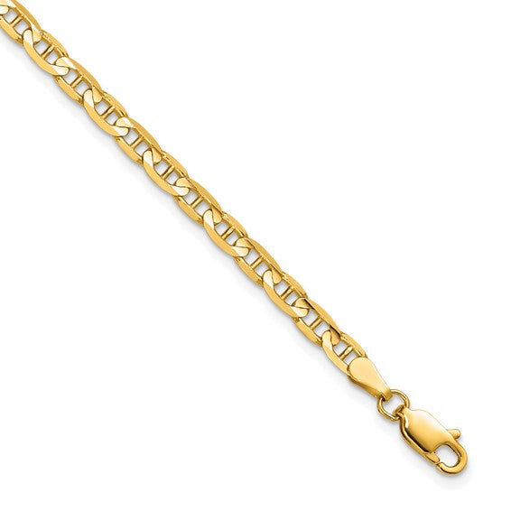 10kt Yellow Gold 3.75mm Concave Anchor Chain