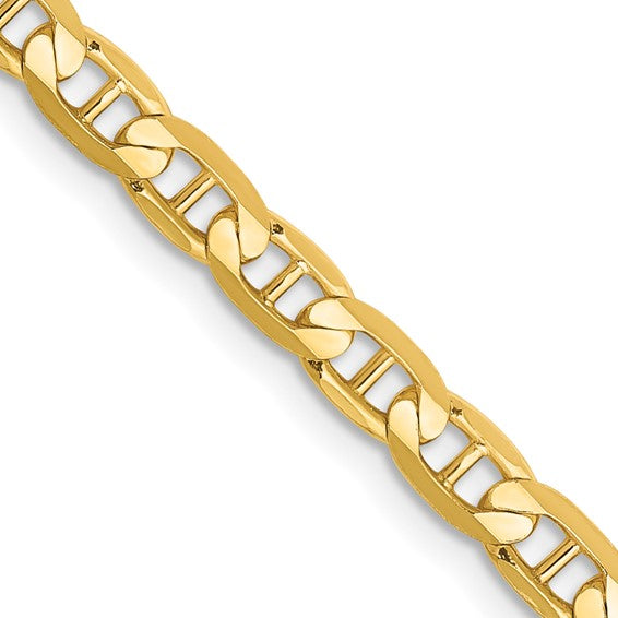 10kt Yellow Gold 3.75mm Concave Anchor Chain