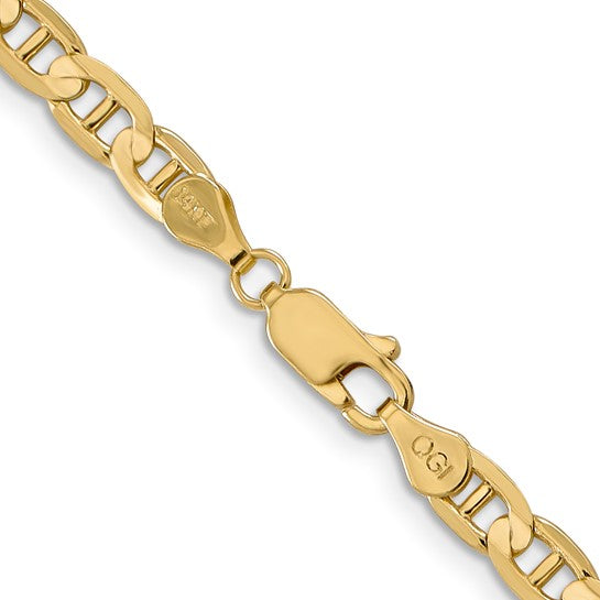 10kt Yellow Gold 4.5mm Concave Anchor Chain
