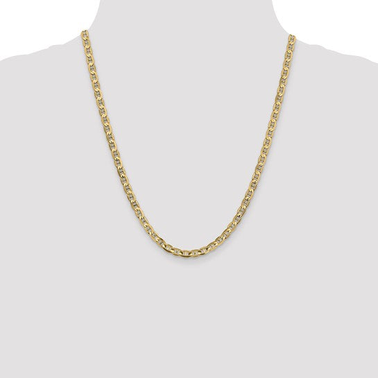 10kt Yellow Gold 4.5mm Concave Anchor Chain