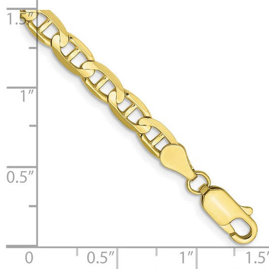 10kt Yellow Gold 4.5mm Concave Anchor Chain