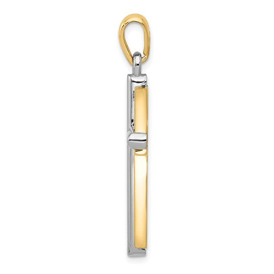 10kt Two-tone Cross Pendant