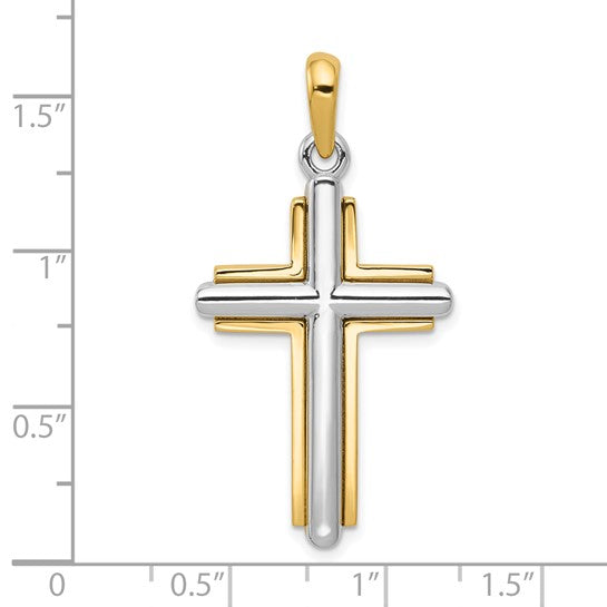 10kt Two-tone Cross Pendant
