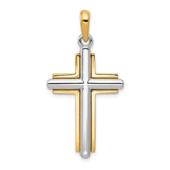 10kt Two-tone Cross Pendant